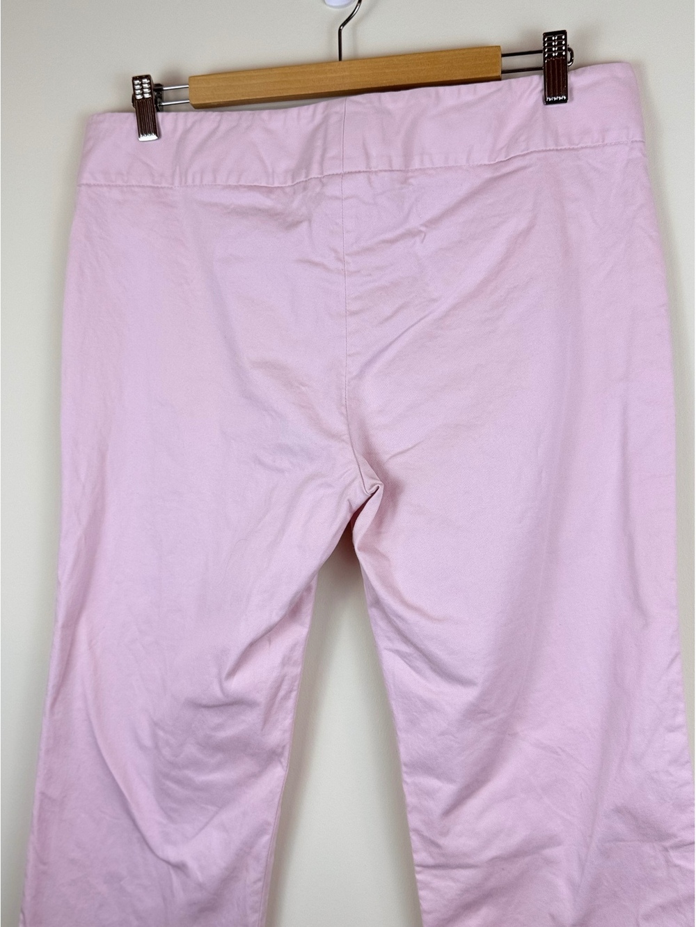 Theory Pink Stretch Cotton Cropped Flare Pants Size 12 Made in USA Y2K - Picture 4 of 8